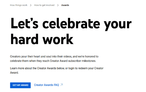 Steps To Claim Your YouTube Creator Award